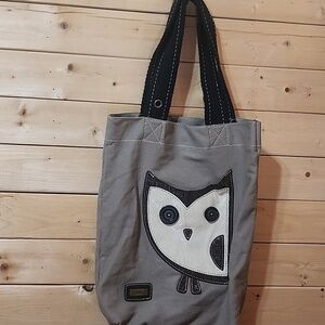 Chala Owl Purse - Canvas Purse Owl Theme 13" x 17" Handbag - Canvas Bag